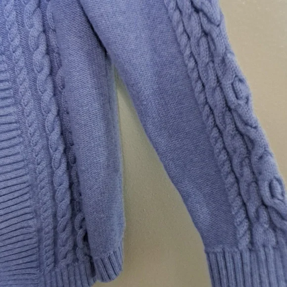 L. L. Bean Cable knit Cardigan blue XL cotton. - Picture 3 of 4